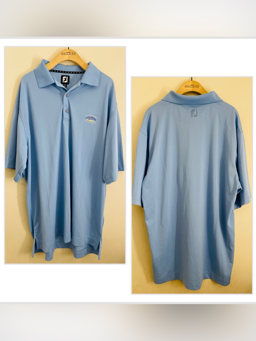 FootJoy Nantucket Golf Club Performance Polo Shirt Men’s XL Light Blue Golf